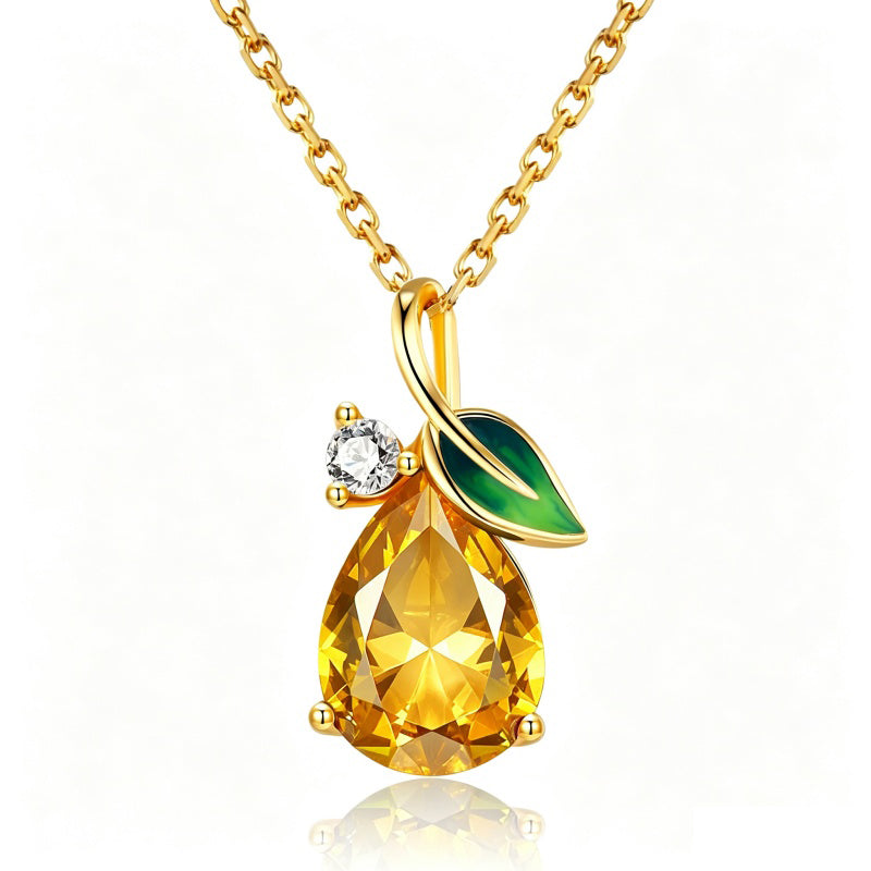 14K Gold Plated  Teardrop Birthstone Pendant Necklace Birthday Gifts for Women