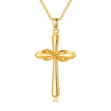 14K Gold Plated Birthstone Infinity  Cross Pendant NecklaceJewelry for Women