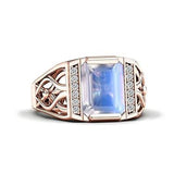 Sterling silver 10K 14K 18K Gold Emerald Cut 4 Carat Mens Gemstone Engagement Ring Promise Ring for Men
