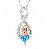 Sterling Silver 12 Month Birthstone Infinity Heart Animal Pendant Necklace Christmas Birthday Jewelry Gift