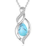 Sterling Silver Teardrop Birthstone Infinity Love Necklace for Women