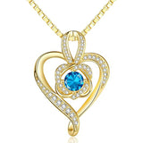 Sterling Silver Round Birthstone Necklace for Women