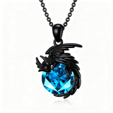 Sterling Silver Birthstone Dragon Necklace Pendant Necklace