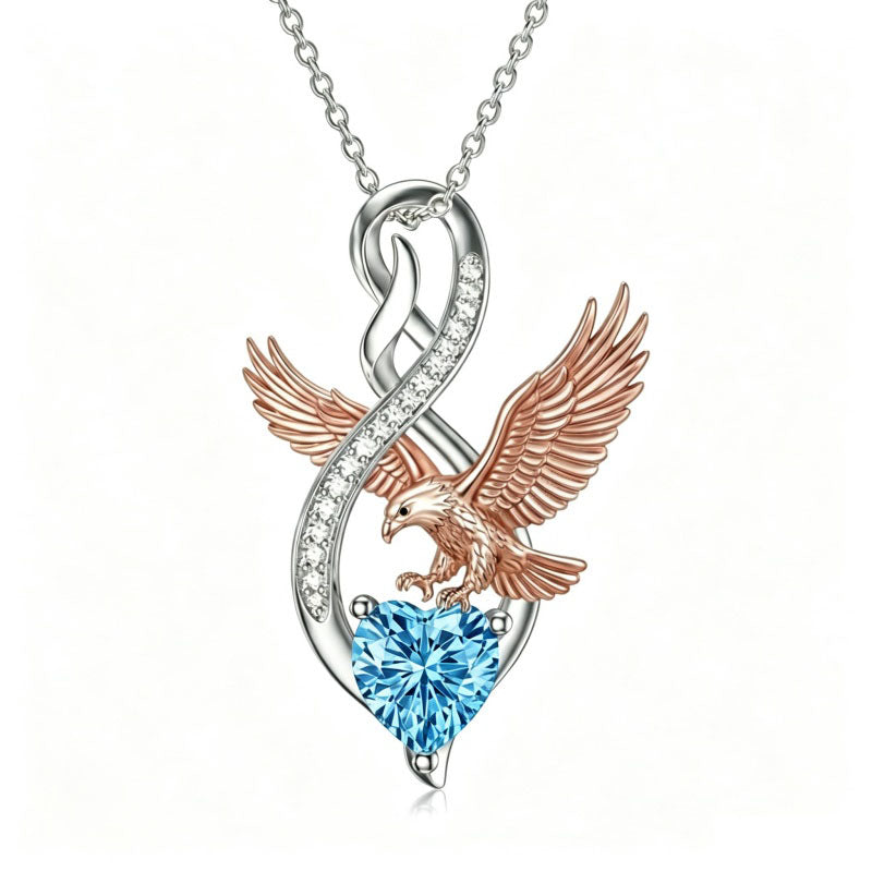 Sterling Silver 12 Month Birthstone Infinity Heart Animal Pendant Necklace Christmas Birthday Jewelry Gift