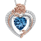 14K Gold Plated  Birthstone Rose Flower Necklaces for Women