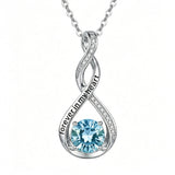 14K Gold Plated 12 Month Birthstone Infinity Twisted Pendant Necklace Mother's Day Christmas Anniversary Birthday Gift
