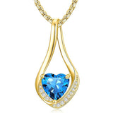 Sterling Silver 18K Yellow/White Gold Plated Forever Love Heart Infinity Pendant Necklace