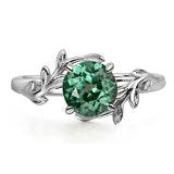 Sterling Silver Round Shaped Gemstone Branch Ring