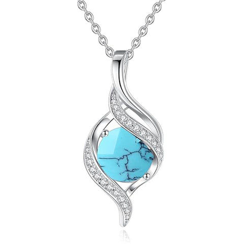 Sterling Silver Teardrop Birthstone Infinity Love Necklace for Women