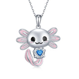 Axolotl Necklace 925 Sterling Silver Axolotl Pendant Cute Animal Jewelry Gift for Women Girls Daughter