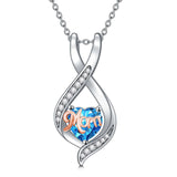 Sterling Silver Birthstone Mom Pendant Necklace Gift for Mother