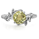 Sterling Silver Round Shaped Gemstone Branch Ring
