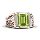 Sterling silver 10K 14K 18K Gold Emerald Cut 4 Carat Mens Gemstone Engagement Ring Promise Ring for Men