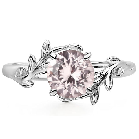 Sterling Silver Round Shaped Gemstone Branch Ring