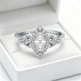 Sterling Silver 10K 14K 18K Gold  Personalized Engraved Moissanite Celtic Knot Wedding Engagement Ring