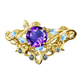 Sterling Silver 1CT Round Gemstone Engagement Wedding Bridal Anniversary Proposal Ring Set for Her