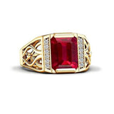 Sterling silver 10K 14K 18K Gold Emerald Cut 4 Carat Mens Gemstone Engagement Ring Promise Ring for Men