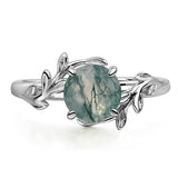 Sterling Silver Round Shaped Gemstone Branch Ring