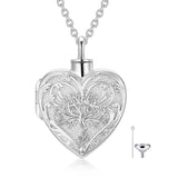 10K Gold Personalized Tree of Life Heart Urn Necklace for Ashes