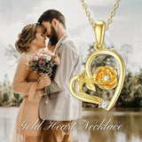 9K Solid Yellow Gold Rose Flower Pendant Necklace