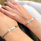Pesonalized Engraving 925 Sterling Silver Engraving Nameplate Couple Bracelet Daily