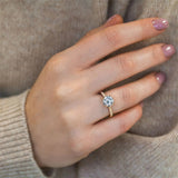 Personalized 925 Silver 10K 14K 18K Gold 1ct 6.5mm Moissanite Engagement Wedding Ring For Women