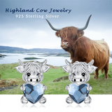 Highland Cow Earrings Sterling Silver Cow Jewelry Gifts For Women Girls Cow Lovers