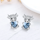 Highland Cow Earrings Sterling Silver Cow Jewelry Gifts For Women Girls Cow Lovers