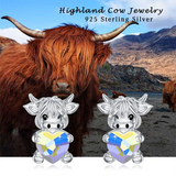 Highland Cow Earrings Sterling Silver Cow Jewelry Gifts For Women Girls Cow Lovers
