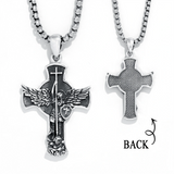 St Michael Necklace for Men 925 Sterling Silver Cross Saint Archangel Michael Medal Medallion Protection Jewelry for Men