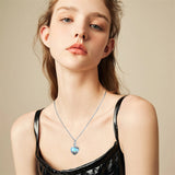 Sterling Silver Heart Shaped Moonstone Rose & Heart Urn Necklace for Ashes
