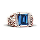 Sterling silver 10K 14K 18K Gold Emerald Cut 4 Carat Mens Gemstone Engagement Ring Promise Ring for Men
