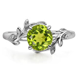 Sterling Silver Round Shaped Gemstone Branch Ring
