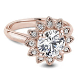 Sterling Silver Personalized Engraved Moissanite Engagement Wedding Ring