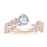 Sterling Silver Personalized Engraved Moissanite Engagement Wedding Ring