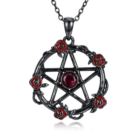 Sterling Silver Black Heart Skeleton Birthstone Necklace With Engraved Halloween Gift