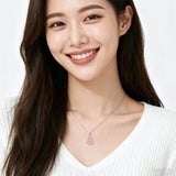 925 Sterling Silver Elegant Zircon-encrusted Gourd Pendant Necklace With Delicate Chain