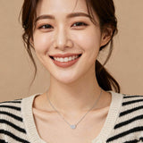 925 Sterling Silver Elegant Zircon Heart Pendant On Silver Chain Necklace