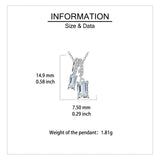 925 Sterling Silver Elegant Zircon Double Drop Pendant Necklace