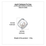 925 Sterling Silver Elegant Twisted Silver Pearl Earrings With Zircon-accented Studs