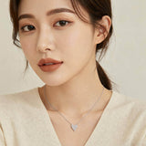 925 Sterling Silver Elegant Zircon Heart Pendant Necklace