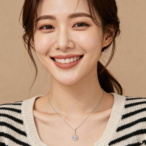 925 Sterling Silver Elegant Solitaire Moissanite Necklace In Plated with White Gold – Timeless Luxury Jewelry