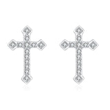 925 Sterling Silver Elegant Zircon Cross Earrings In Sterling Silver: Timeless Design For Everyday Elegance