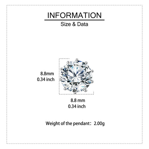925 Sterling Silver Elegant Six-prong Solitaire Moissanite Stud Earrings