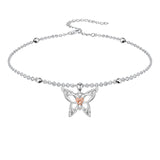 925 Sterling Silver Birthstone Dragonfly Anklet Butterfly Anklet Irish Celtic Jewelry for Women