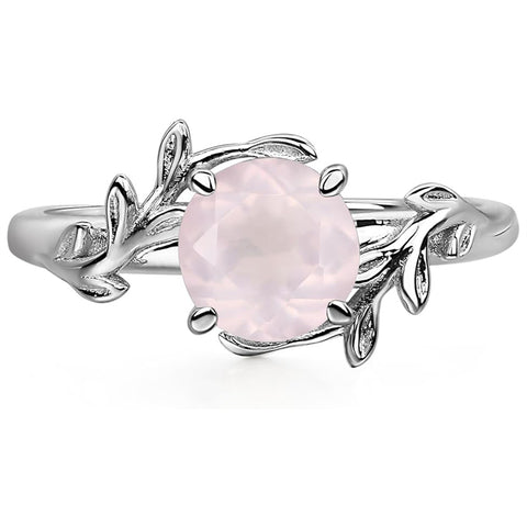 Sterling Silver Round Shaped Gemstone Branch Ring