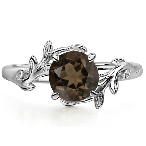 Sterling Silver Round Shaped Gemstone Branch Ring