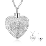 10K Gold Personalized Tree of Life Heart Urn Necklace for Ashes