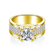 9K Gold 10K Gold 14K Gold 18K Gold Round Shaped Moissanite Couple & Round Ring for Men