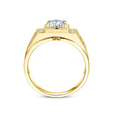 10K Gold 14K Gold 18K Gold 1.5 CT Round Moissanite Engagement Ring for Men